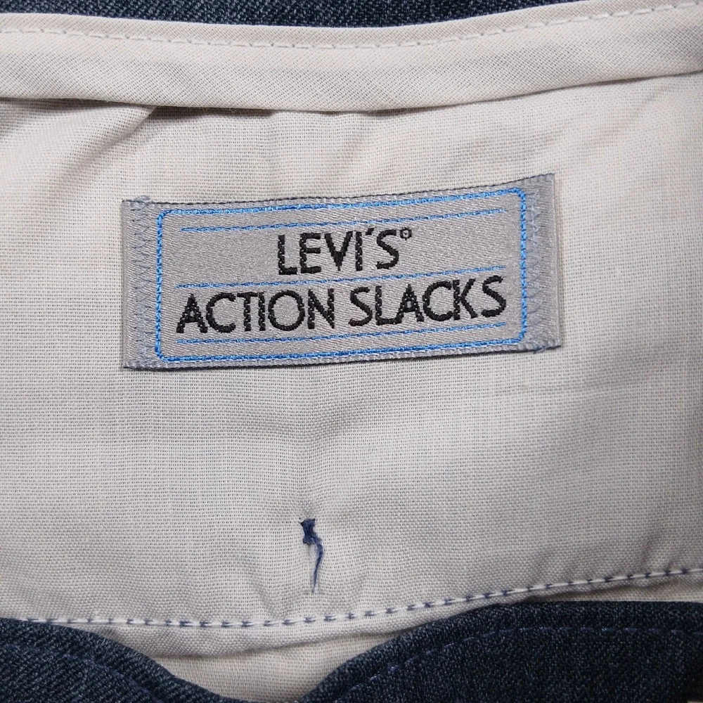 Vintage‎ Levi's Action Slacks Mens 36x30 Gray 100% Polyester Made in USA EUC